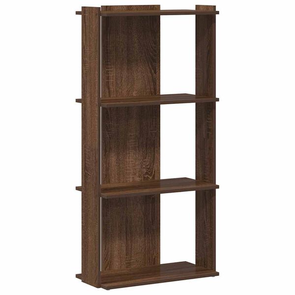 vidaXL Boekenkast 3-laags 60x30x120 cm bewerkt hout bruin eikenkleur
