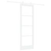 vidaXL Schuifdeur Wit 73,5 x 211 cm Massief grenenhout en glas