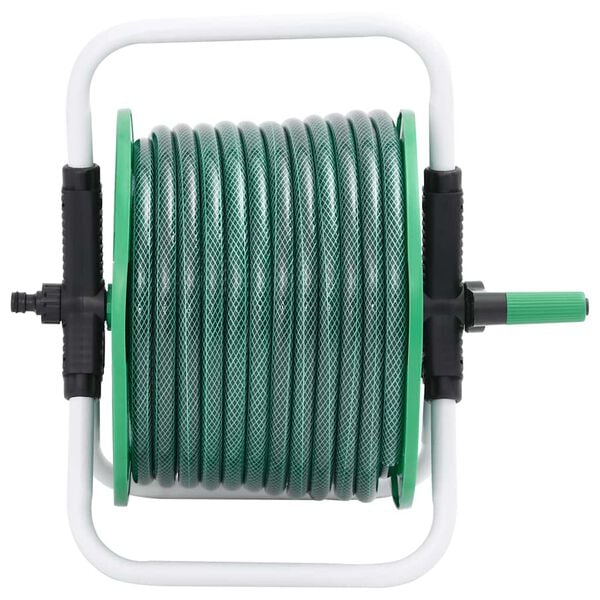 vidaXL Slanghaspel met slangkoppelset 0,5" 50 m vrijstaand PVC groen