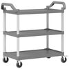 vidaXL Trolley 3-laags 99x50x96 cm aluminium grijs