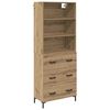 vidaXL Hoge kast Artisan Eiken 69,5 x 34 x 180 cm Bewerkt hout