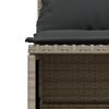 vidaXL 5-delige Loungeset met kussens poly rattan lichtgrijs