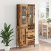 vidaXL Hoge kast met lade 2 pcs Oudhout Bewerkt hout