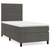 vidaXL Boxspring met matras fluweel donkergrijs 90x200 cm