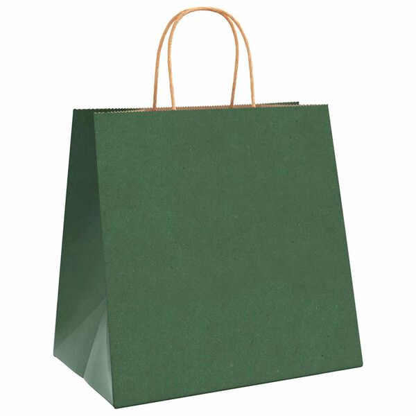 vidaXL Papieren zakken 250 st met hengsels 26x17x25 cm groen