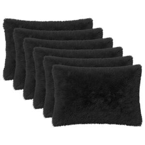 vidaXL Kussen met kussen HEERLEN 2 st Zwart PV Fleece