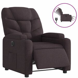 vidaXL Fauteuil verstelbaar elektrisch stof donkerbruin