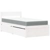 vidaXL Bed met lades en matras massief grenenhout wit 100x200 cm