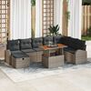 vidaXL Tuin Sofa Set 9 pcs Grijs poly rattan