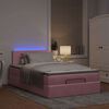 vidaXL Bed poef met matras en LED's 120x190 cm fluweel roze