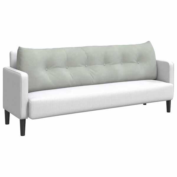 vidaXL Rugkussen Lichtgrijs 180 x 24 x 50 cm Fluweel