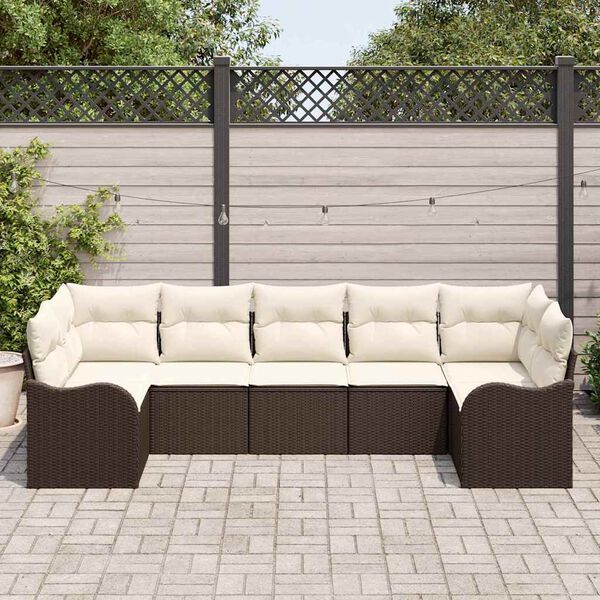 vidaXL Tuin Sofa Set Bruin poly rattan