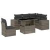 vidaXL 6-delige Loungeset met kussens poly rattan grijs