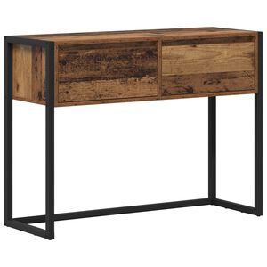 vidaXL Bijzettafel met lade Oud Hout 100 x 36 x 75 cm Bewerkt hout