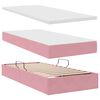 vidaXL Opslag bed met matras met hoofdeinde Roze 90 x 190 cm Fluweel