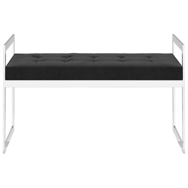 vidaXL Bankje 97 cm fluweel en roestvrij staal zwart
