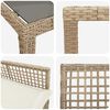 vidaXL Tuin eettafelset 9 pcs Beige poly rattan