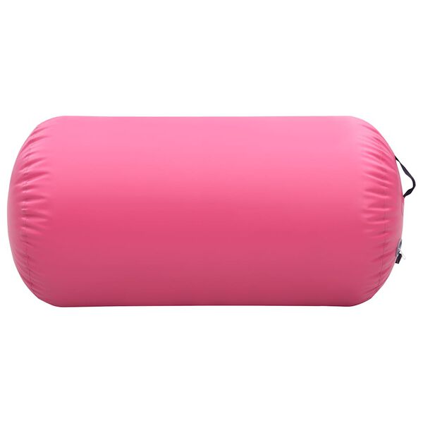 vidaXL Gymnastiekrol met pomp opblaasbaar 120x75 cm PVC roze