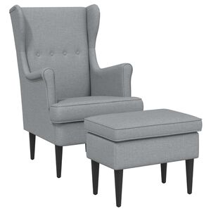 vidaXL Fauteuil met Voetenbank 2 st Lichtgrijs Stof