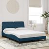 vidaXL Bedframe met LED zonder matras fluweel blauw 120x200 cm