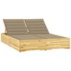 vidaXL Ligbed tweepersoons met beige kussens ge&iuml;mpregneerd grenenhout