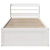 vidaXL Bedframe met hoofdbord massief grenenhout wit 90x190 cm