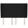 vidaXL Hoofdbord met randen 147x23x118/128 cm stof zwart