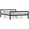 vidaXL Bedframe metaal zwart en wit 140x200 cm