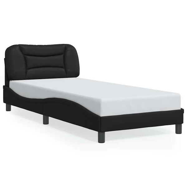vidaXL Bedframe zonder matras "Hvar" kunstleer zwart 90x200 cm