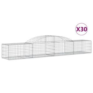 vidaXL Schanskorven 30 st gewelfd 300x50x40/60 cm gegalvaniseerd ijzer