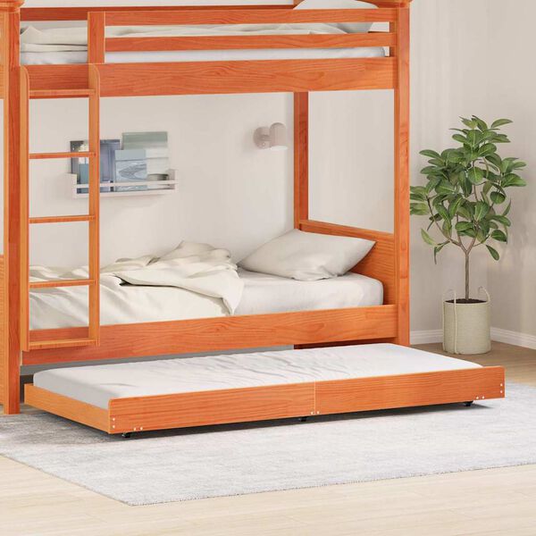 vidaXL Bedframe Bruin 90 x 200 cm Massief grenenhout