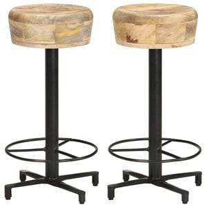 vidaXL Barkrukken 2 st 66 cm massief mangohout