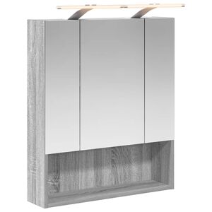 vidaXL Badkamer spiegelkast met plank Grijs Sonoma 60 x 14.5 x 70 cm