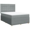 vidaXL Boxspring met matras stof lichtgrijs 140x200 cm