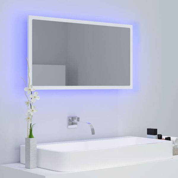 vidaXL Badkamerspiegel LED 80x8,5x37 cm acryl wit