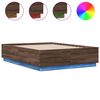 vidaXL Bedframe met LED-verlichting bruin eikenkleurig 140x190 cm