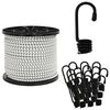 vidaXL Bungee Koorden met Haken 10 mm Zwart en Wit PP en rubber