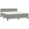 vidaXL Boxspring met matras en LED fluweel lichtgrijs 160x200 cm