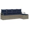 vidaXL Bankstel 5 st 5-Aantal zitplaatsen Grijs en Marineblauw