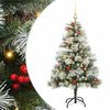 vidaXL Kunstkerstboom Groen en wit 120 cm PVC en Metaal en Plastic