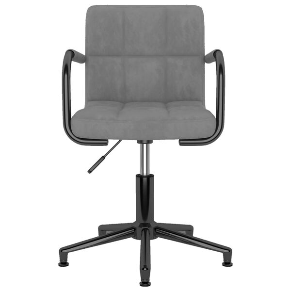 vidaXL Eetkamerstoelen draaibaar 2 st fluweel lichtgrijs