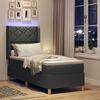vidaXL Boxspringbed met matras met LED Grijs 80 x 200 cm Stof