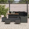 vidaXL Tuinbankenset met kussen 9 pcs Zwart poly rattan