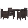 vidaXL Tuin Eetset 5 pcs Bruin Polypropyleen