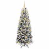 vidaXL Kunstkerstboom Wit 180 cm PVC en Plastic en Staal en PE