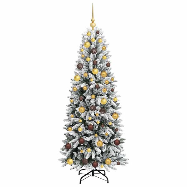 vidaXL Kunstkerstboom Wit 180 cm PVC en Plastic en Staal en PE