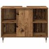 vidaXL Badkamermeubelset met plank 3 pcs Oud Hout Bewerkt hout