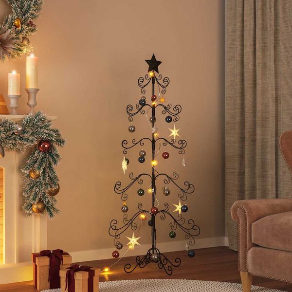 vidaXL Kerstdecoratie kerstboom 150 cm metaal zwart