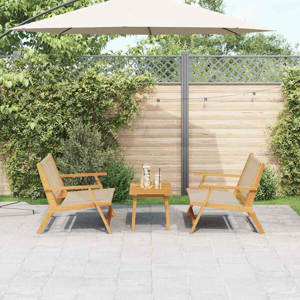 vidaXL Tuinstoelen met Tafel 3 pcs Beige 90 x 45 x 40 cm