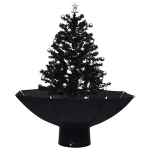 vidaXL Kerstboom sneeuwend met paraplubasis 75 cm PVC zwart